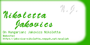 nikoletta jakovics business card